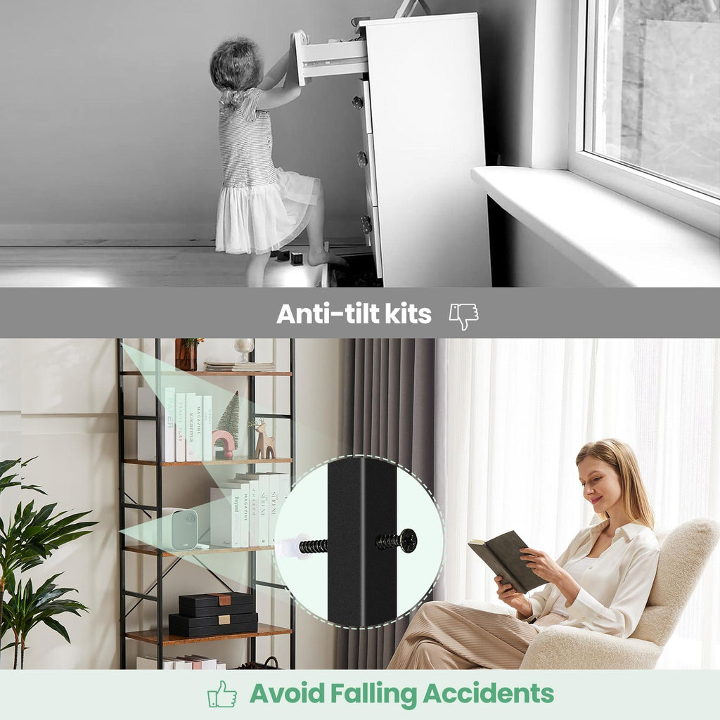 5 Tiers Bookshelf, Classically Modern Book Shelf, Book Rack, Storage Rack Shelves in Living Room/Home/Office