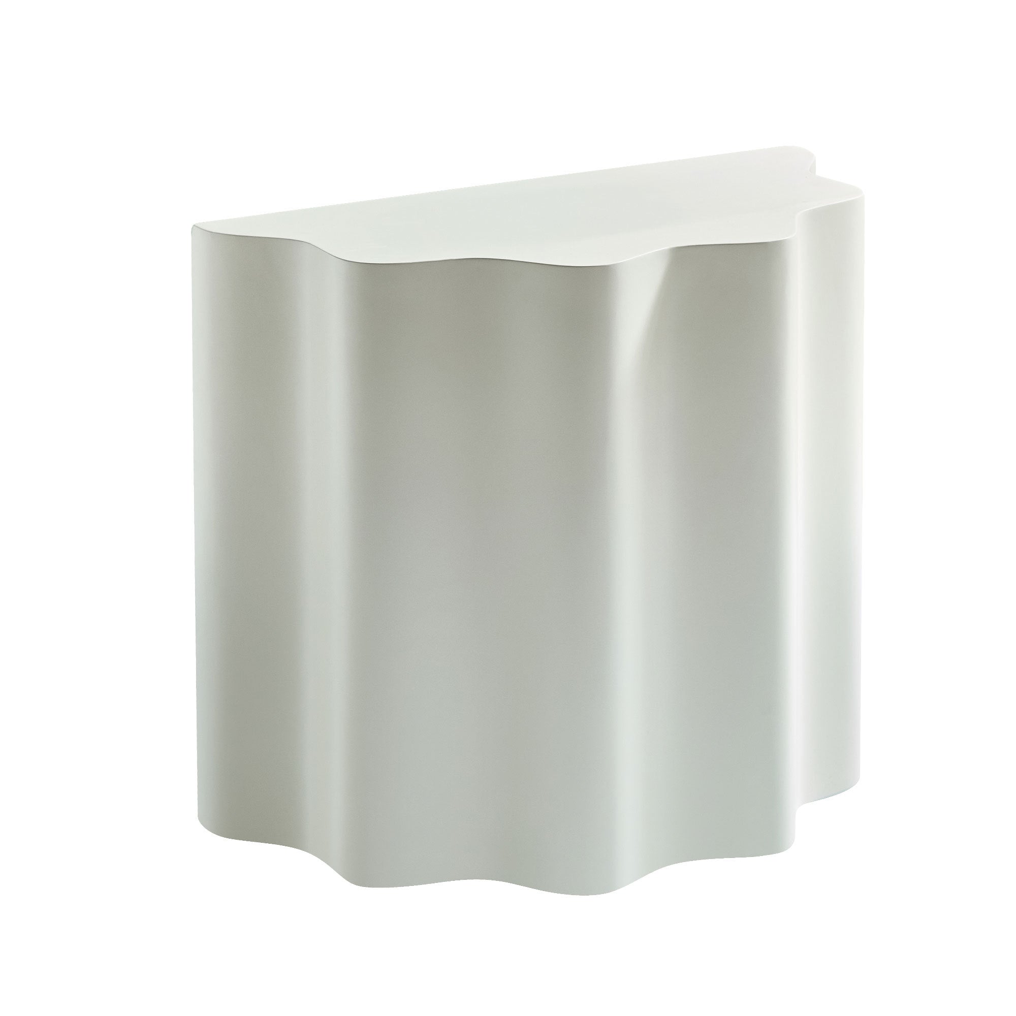 Set of 2 Wavy Edge Fiberglass Side Tables, Modern Design, No Assembly