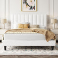 Queen Velvet Upholstered Bed Frame With Tufted Headboard