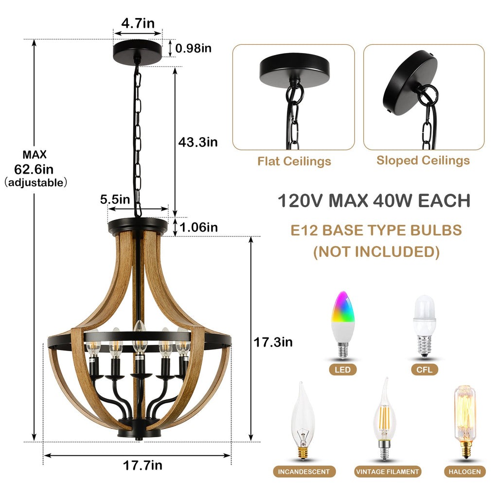 Chandelier 5-Light Modern