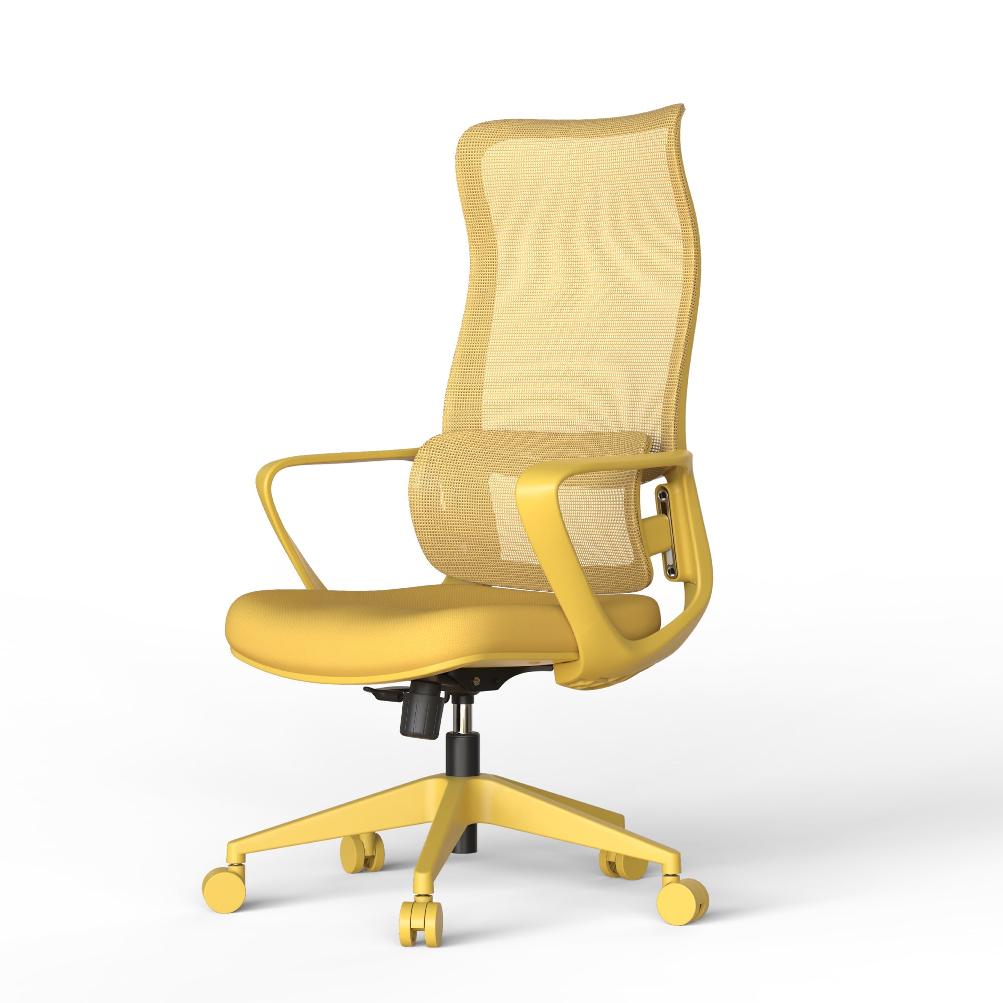 Ergonomic Office Chair Mesh High-Back Yellow 350 LB Lumbar Support Swivel