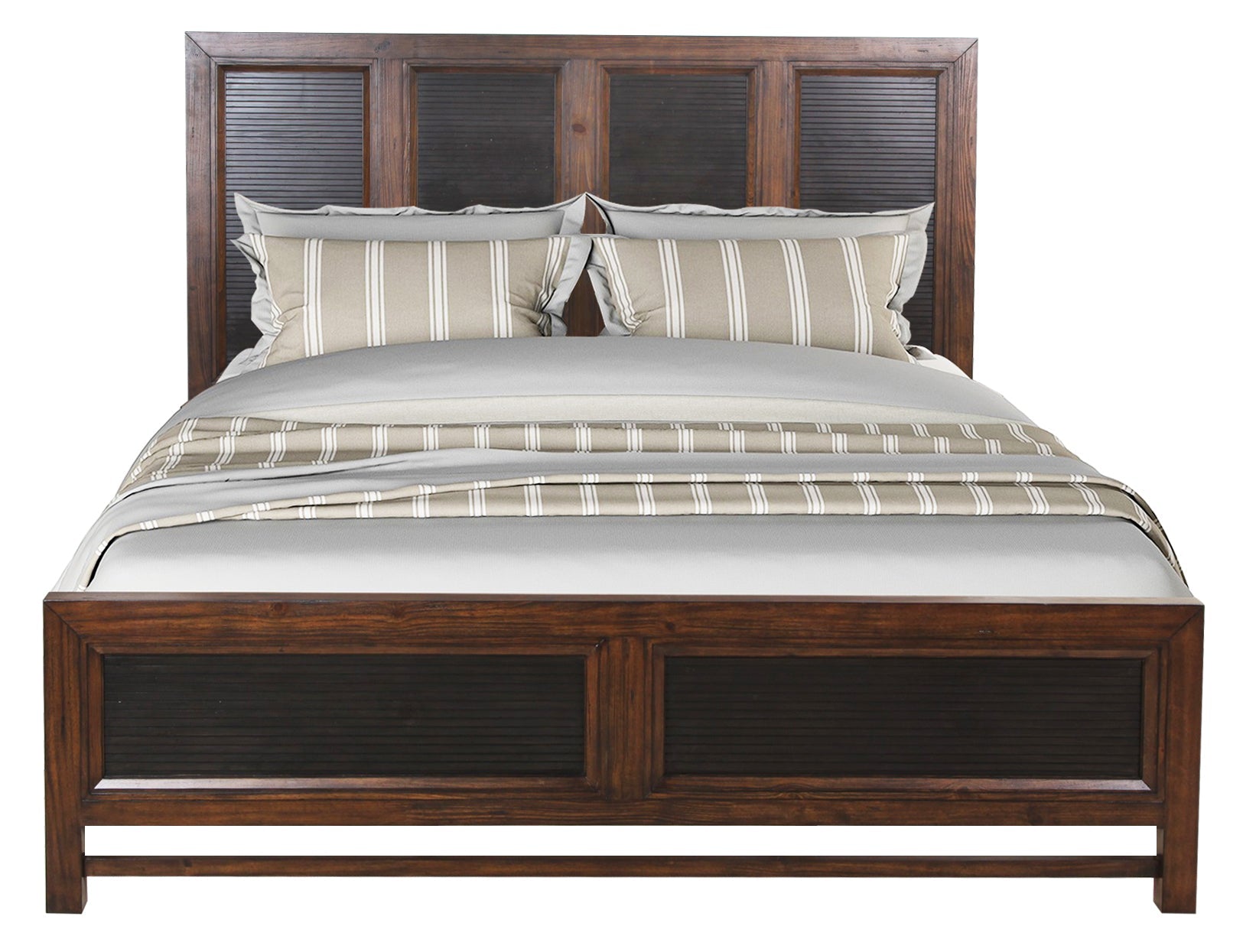 King Size Panel Bed Two-Tone Finish
