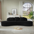 Sectional Sofa Curved Corduroy with Scatter Cushions No Assembly