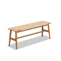 Dining Bench Rectangular Natural Oak Wood Handwoven Cane Seat Dining Room