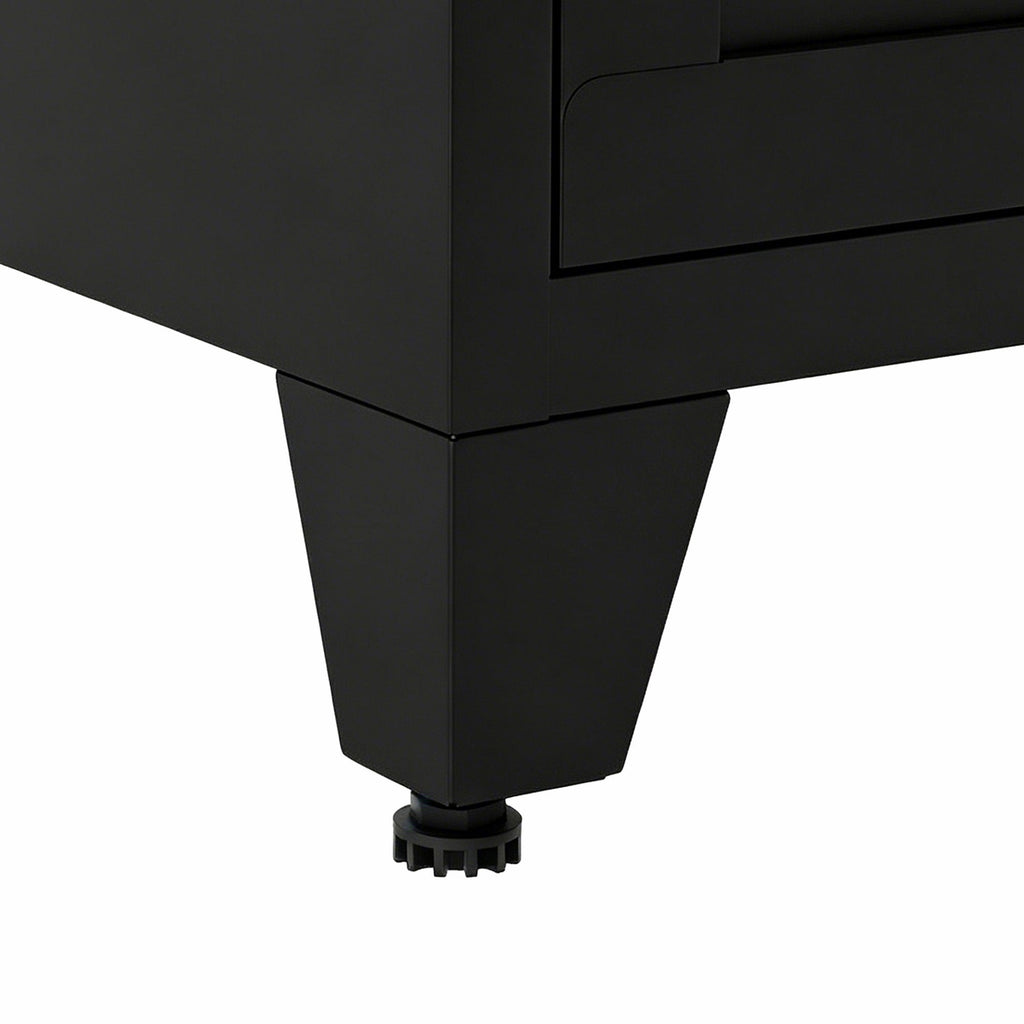 Dresser Tall 9-Drawer Black Steel Smooth-Glide 47.3x15.8x39 In