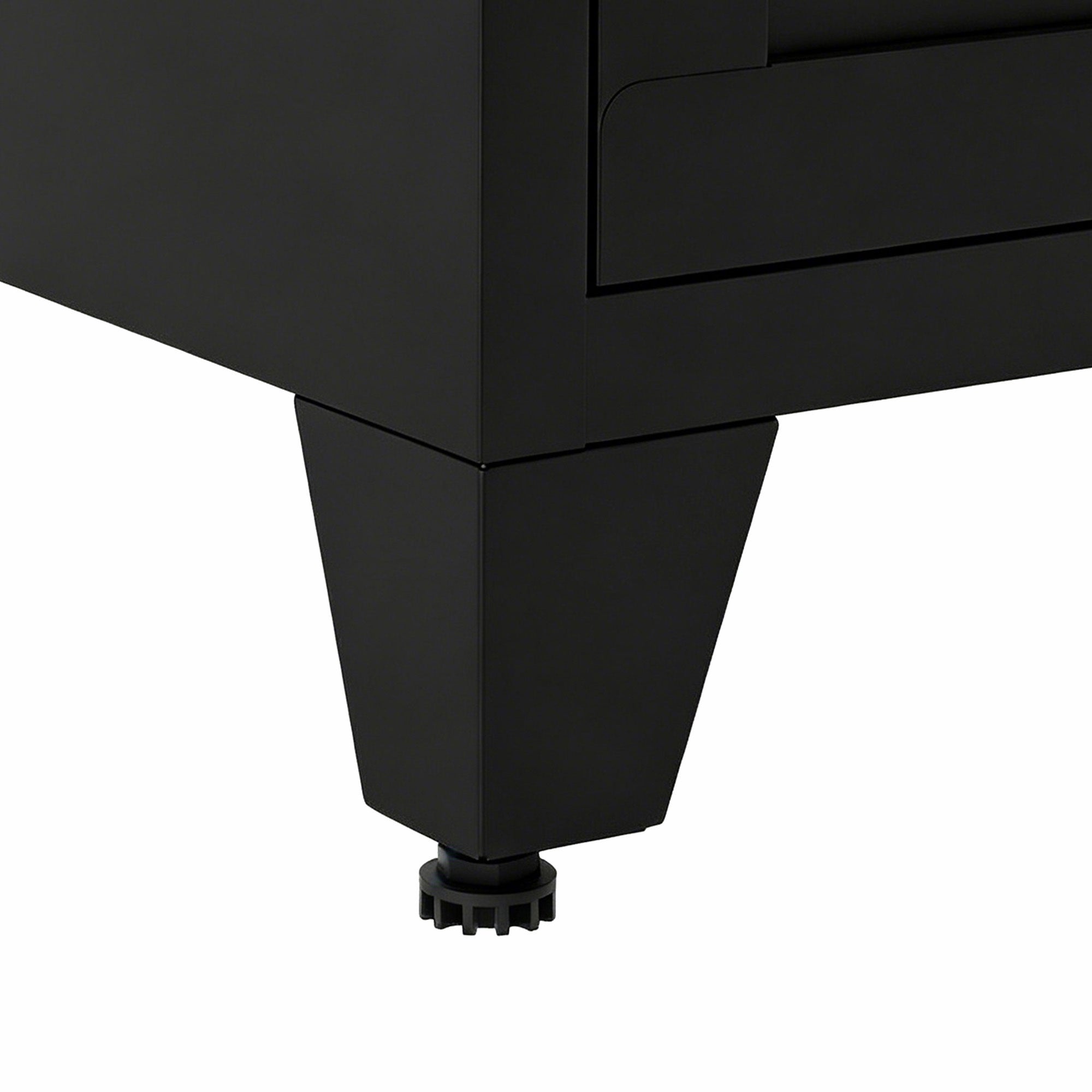 Dresser Tall 9-Drawer Black Steel Smooth-Glide 47.3x15.8x39 In