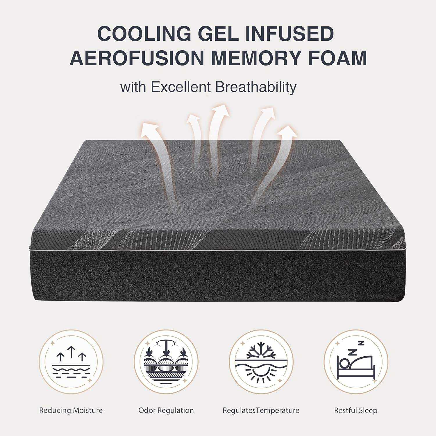 Queen Size Gel Memory Foam Mattress Thermoregulating