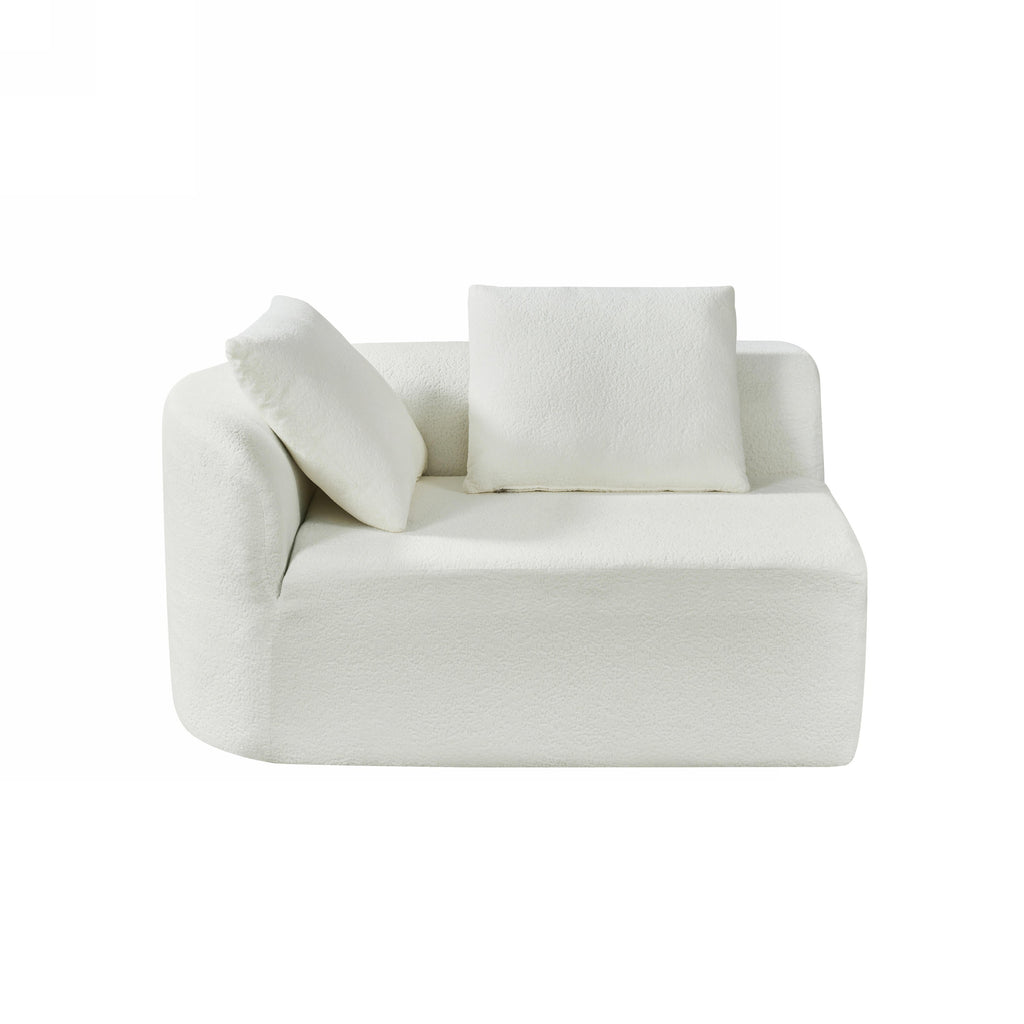 Sectional Sofa Modern Curved Pearl Upholstery 2-piece Right-Hand Chaise