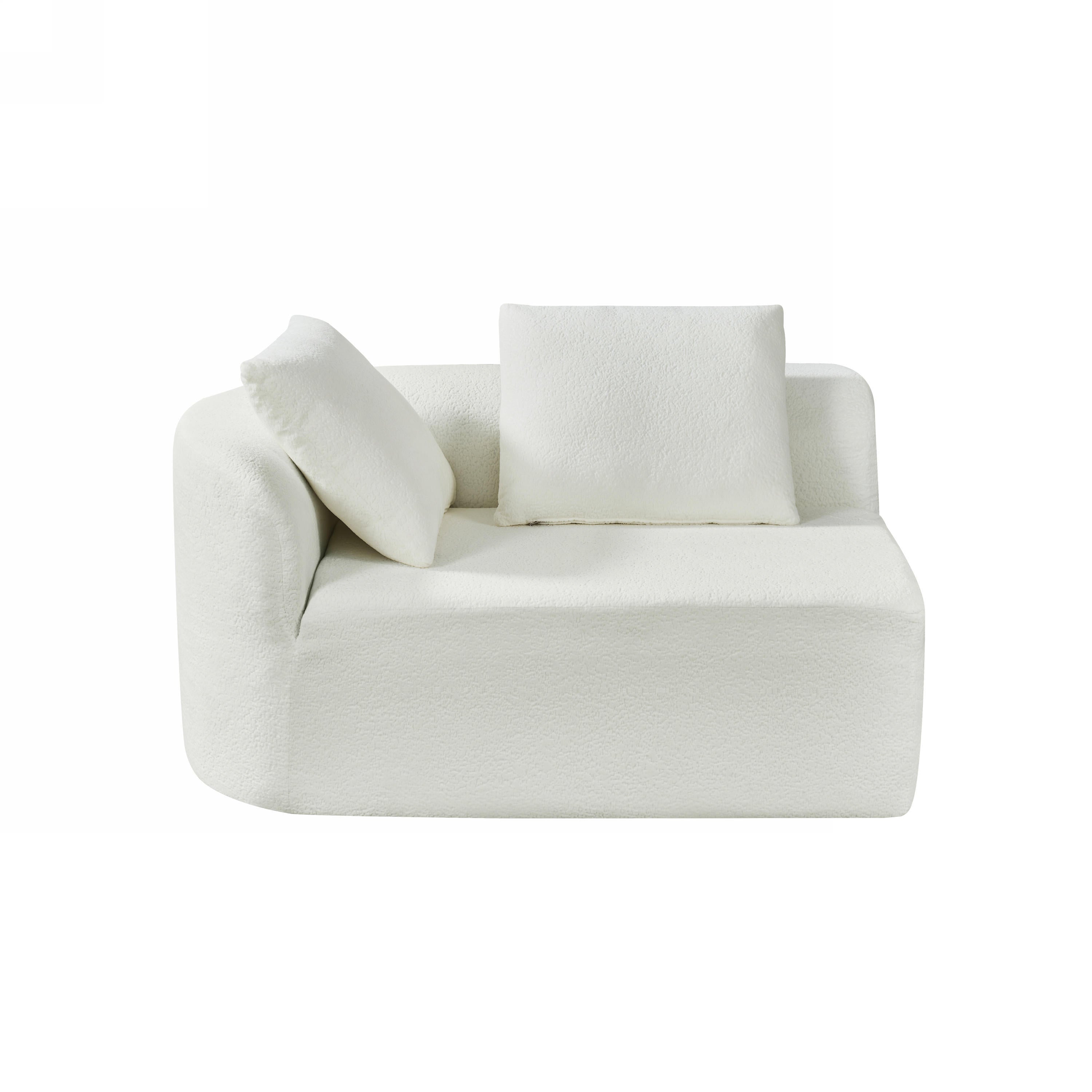 Sectional Sofa Modern Curved Pearl Upholstery 2-piece Right-Hand Chaise