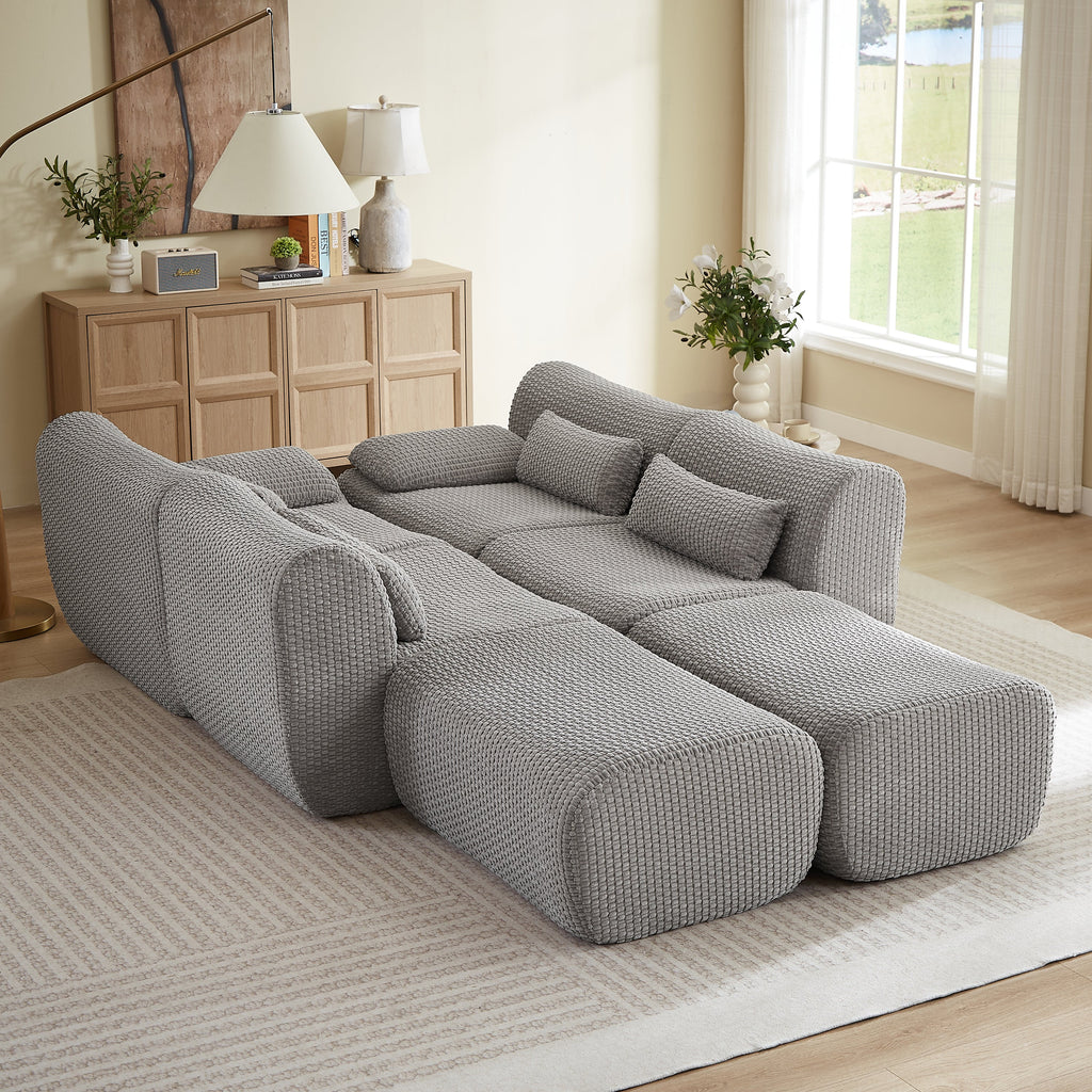 Sectional Sofa U Shaped Convertible with Ottoman