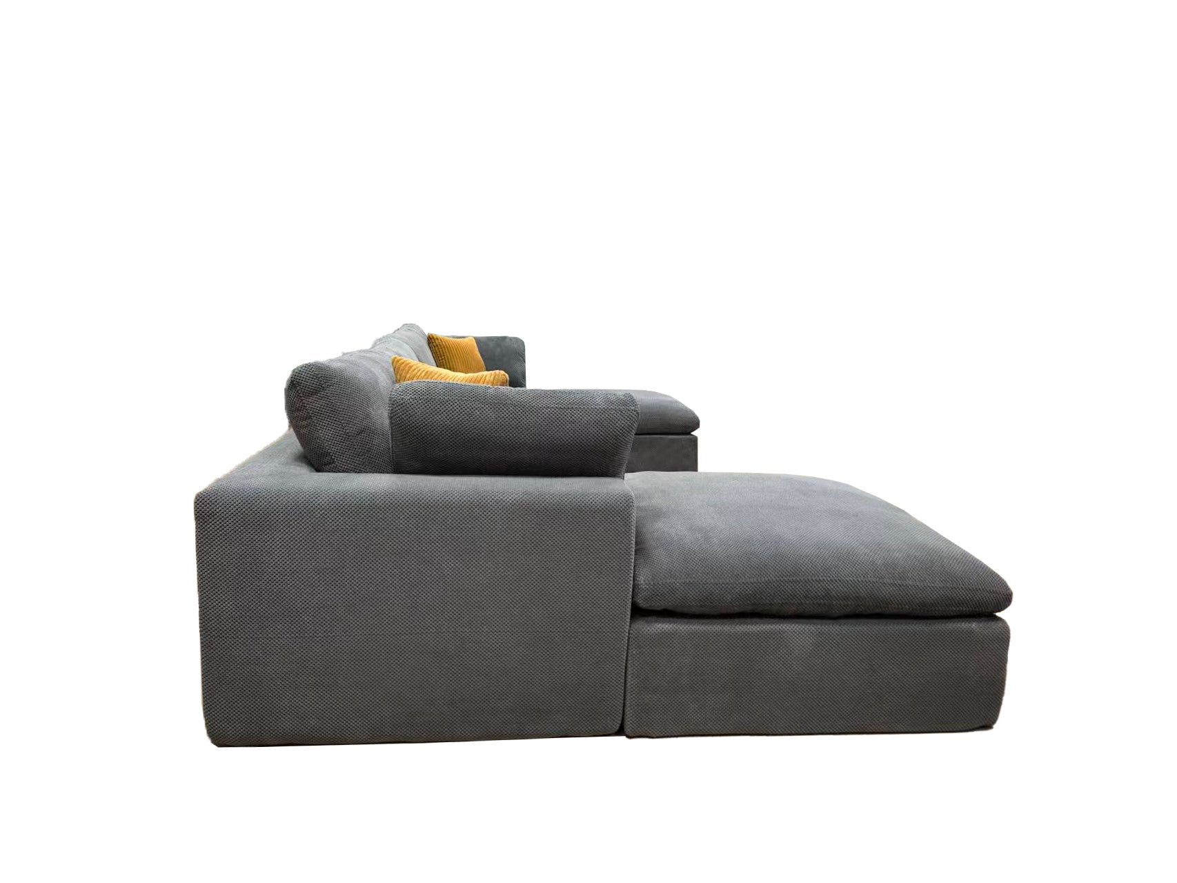 Sectional Sofa Modular Coffee Bean Upholstery with Toss Pillows