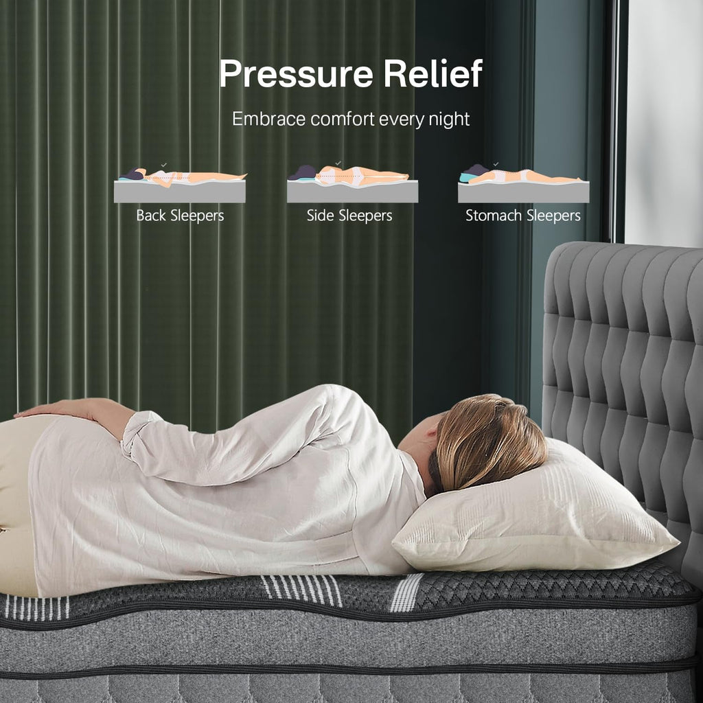 Queen Memory Foam Hybrid Mattress Cooling Gel Layer