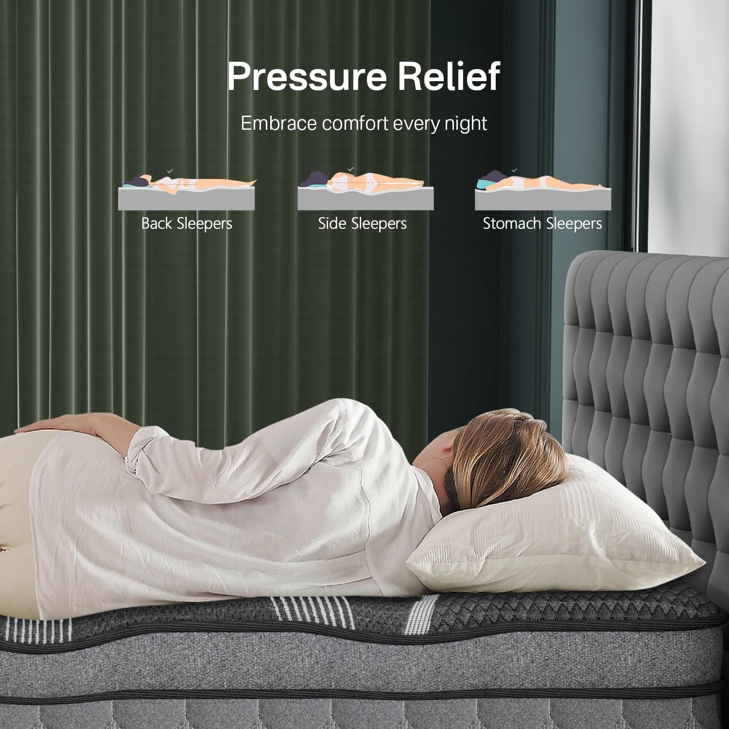 Queen Memory Foam Hybrid Mattress Cooling Gel Layer