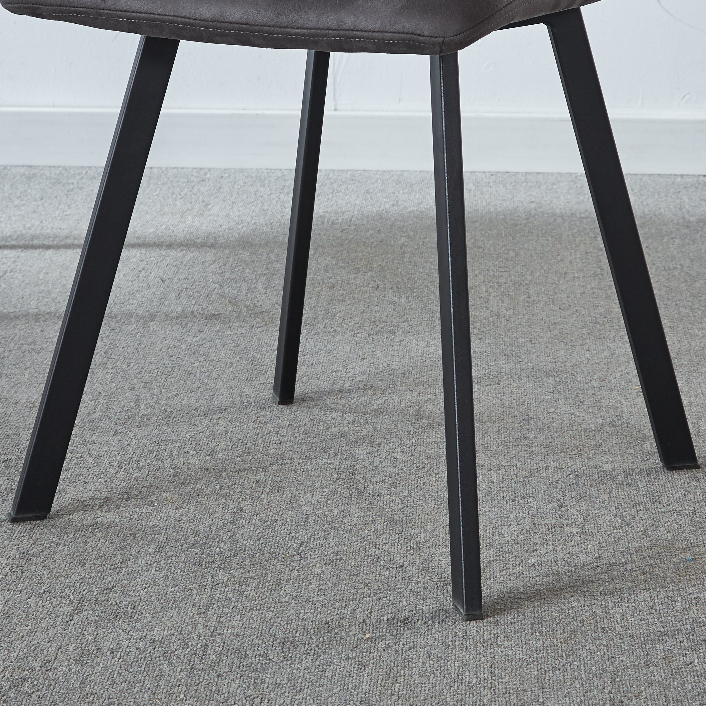Dining Chair Mid-Century Modern Velvet Gray Metal Legs Set of 2