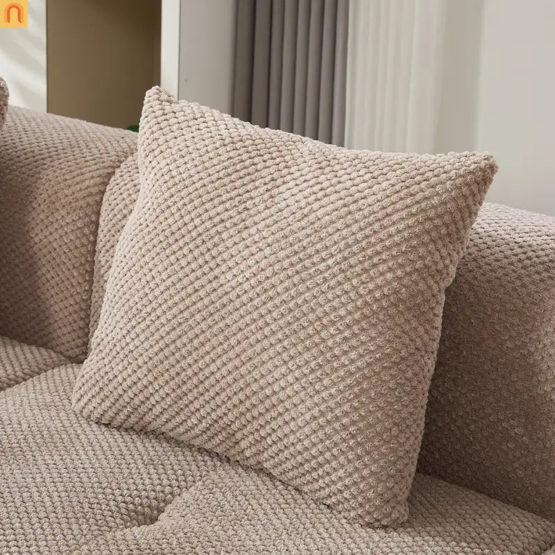 Sectional Sofa l Shaped Taupe Upholstered 4 Piece with Movable Ottoman