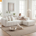 Sectional Sofa L-Shaped Chaise Modern Minimalist Upholstered Deep Seat