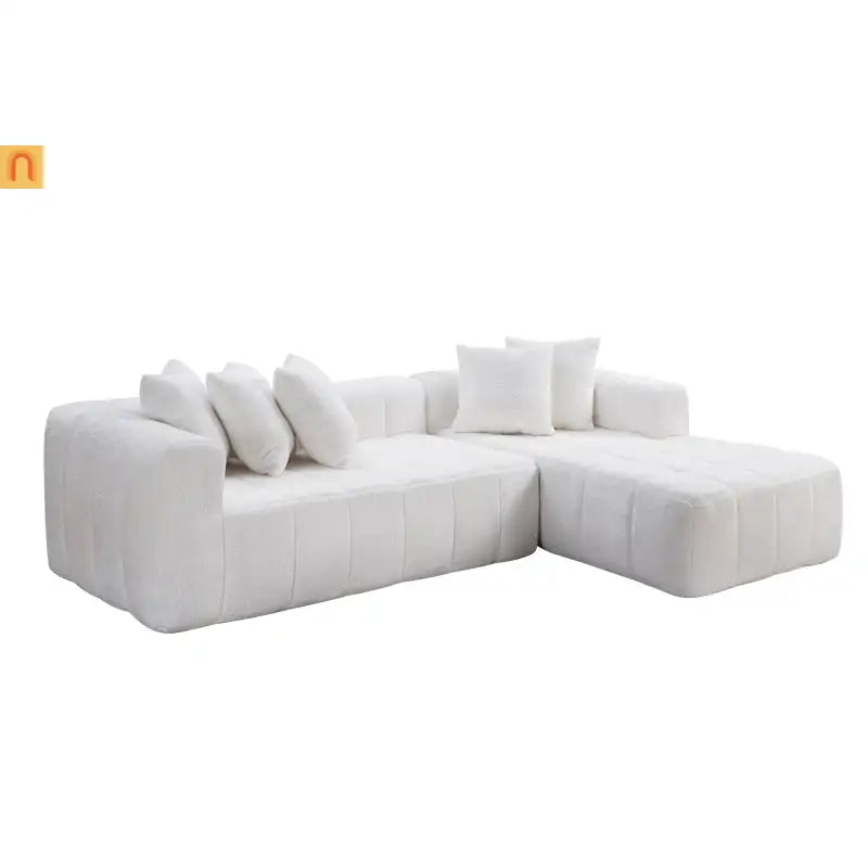 Sectional Sofa L-Shaped Chaise Modern Minimalist Upholstered Deep Seat