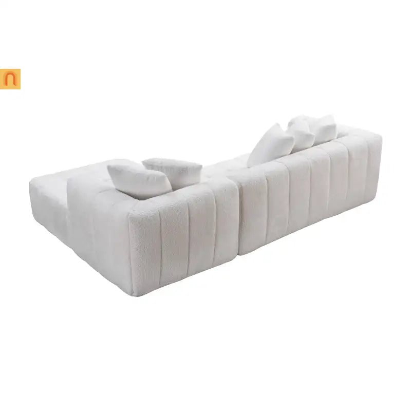 Sectional Sofa L-Shaped Chaise Modern Minimalist Upholstered Deep Seat
