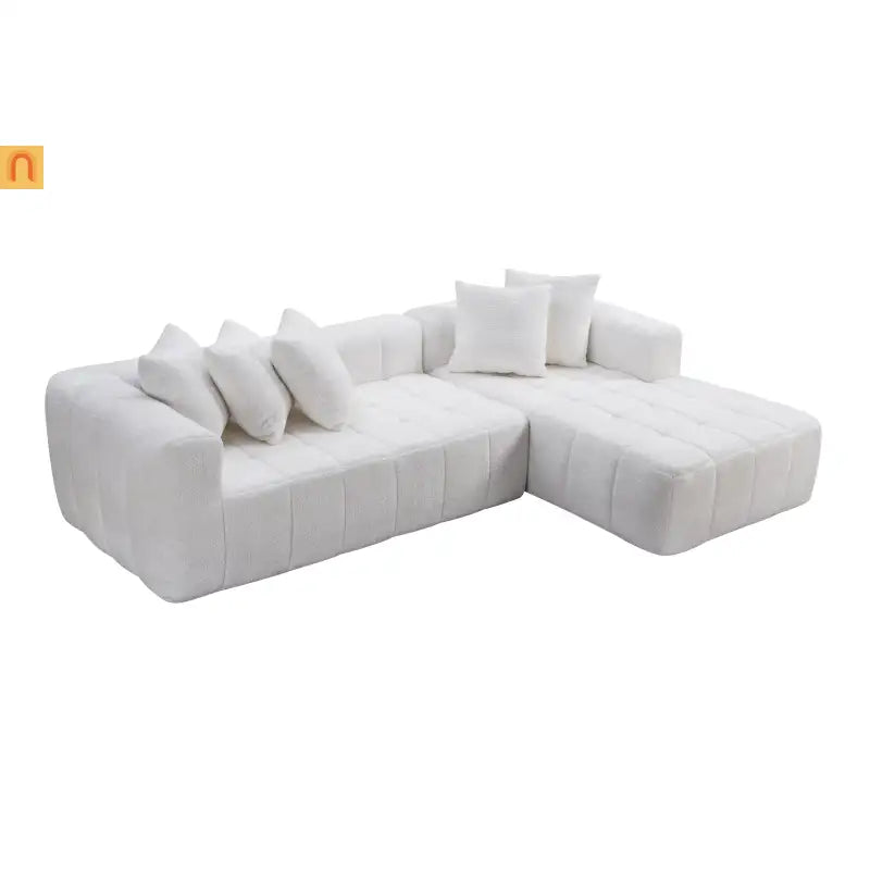 Sectional Sofa L-Shaped Chaise Modern Minimalist Upholstered Deep Seat