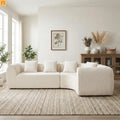 Sectional Sofa Curved L-Shaped Right Facing Dense Foam Two-Piece Set