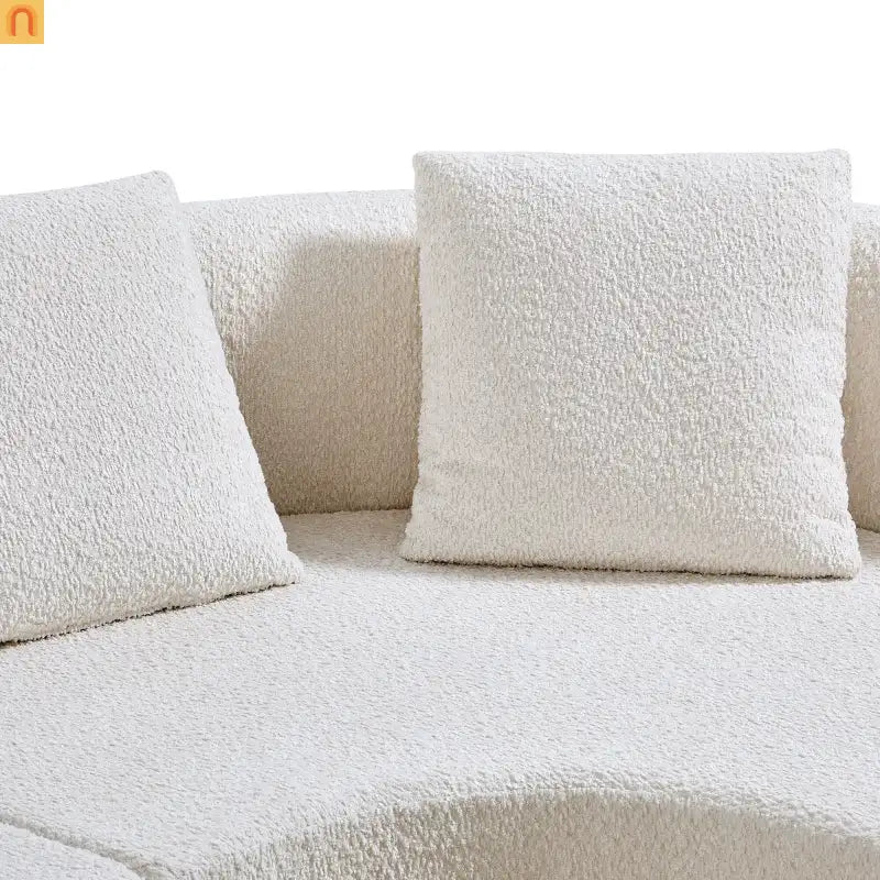 Sofa Sectional Modern Curved L-Shaped 110-inch High-Density Foam Cushions