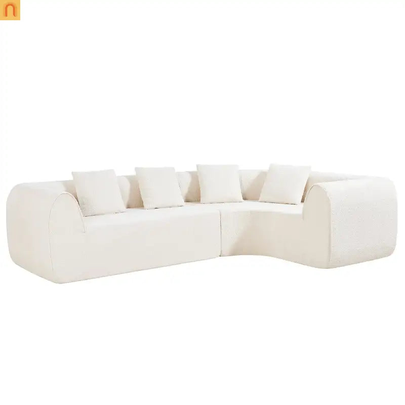 Sectional Sofa Curved L-Shaped Right Facing Dense Foam Two-Piece Set