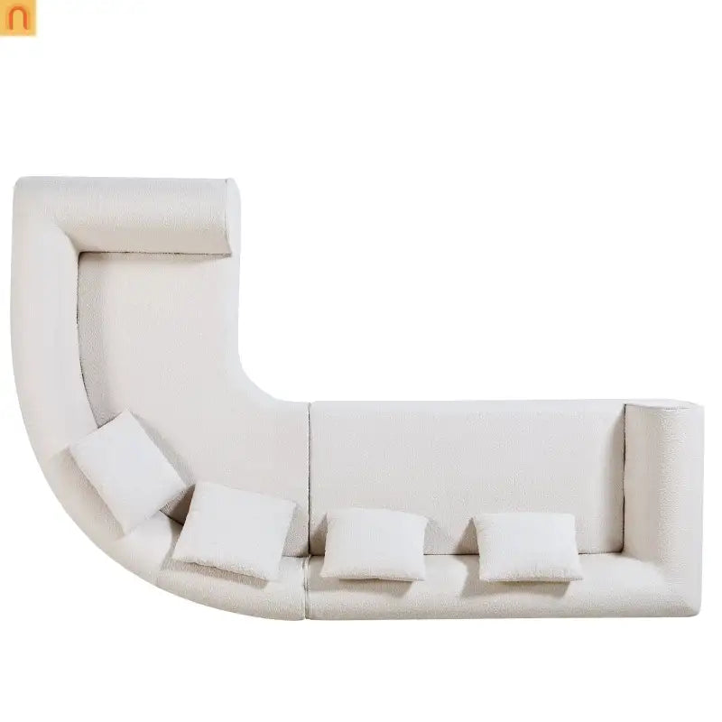 Sofa Sectional Modern Curved L-Shaped 110-inch High-Density Foam Cushions