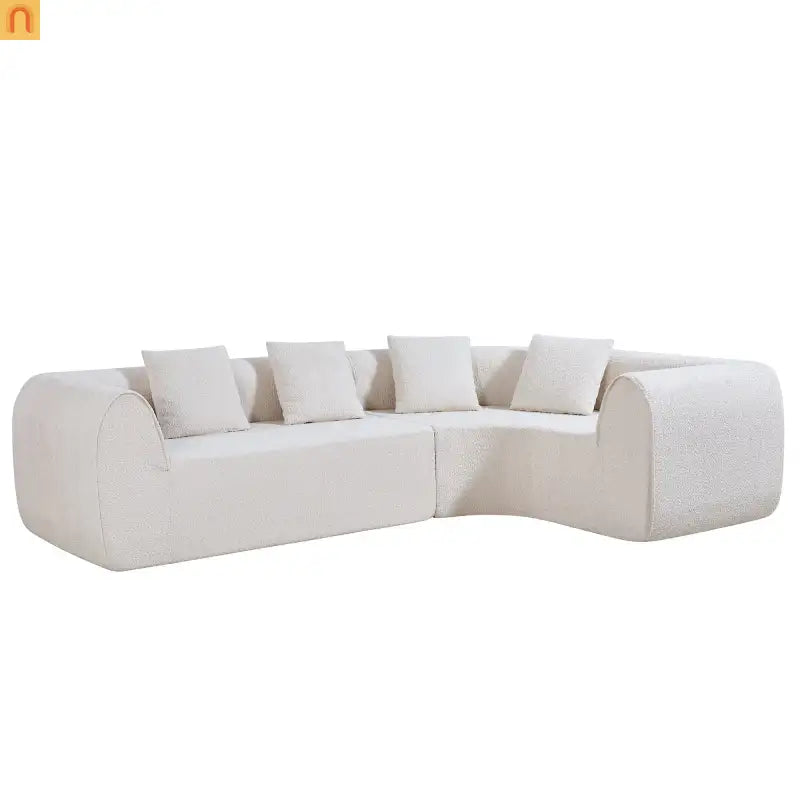 Sofa Sectional Modern Curved L-Shaped 110-inch High-Density Foam Cushions