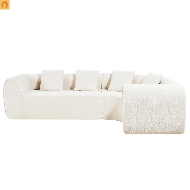 Sectional Sofa Curved L-Shaped Right Facing Dense Foam Two-Piece Set