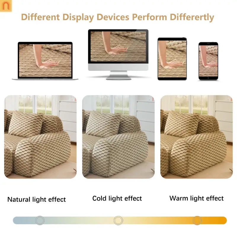Sectional Sofa L-Shaped Modular Camel Three-Seater with Movable Ottoman