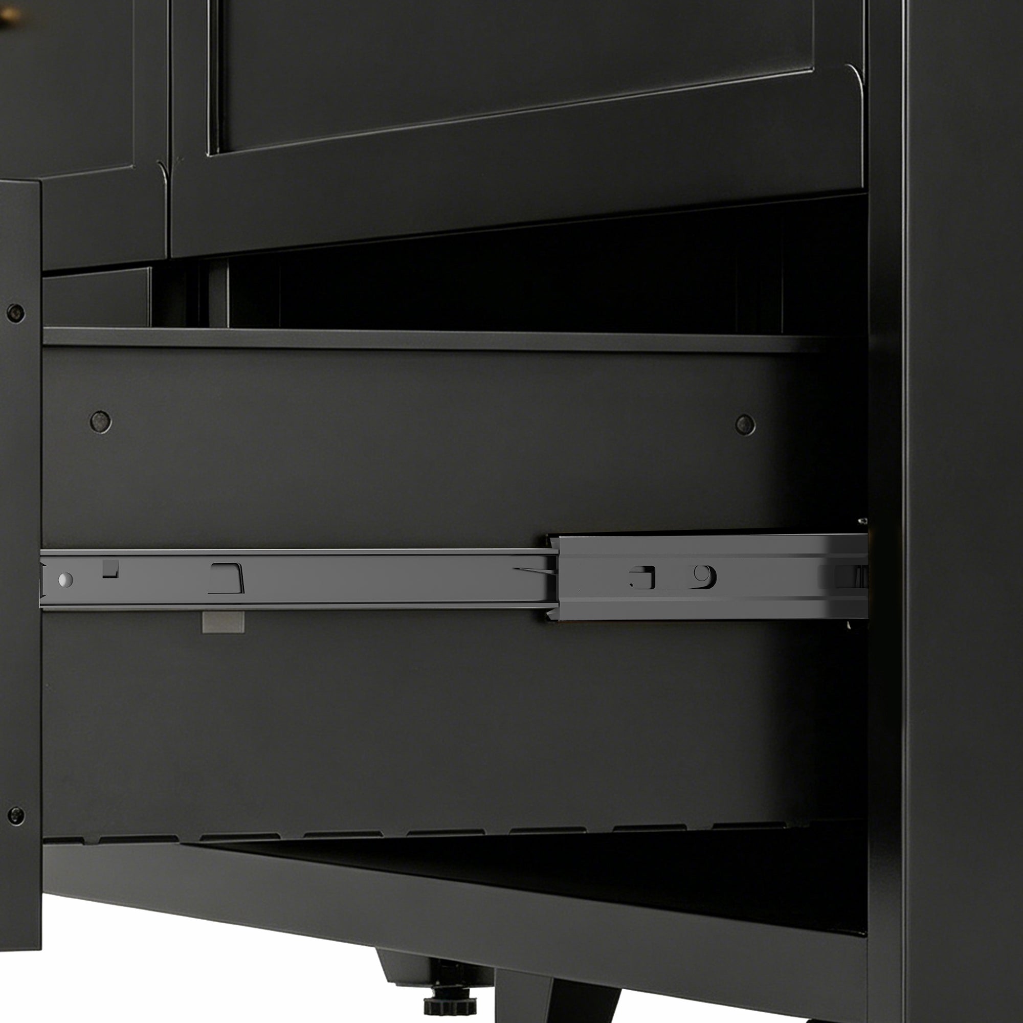 Dresser 6-Drawer Black Steel Smooth-Glide Powder Coat 47.3x15.8x30 In