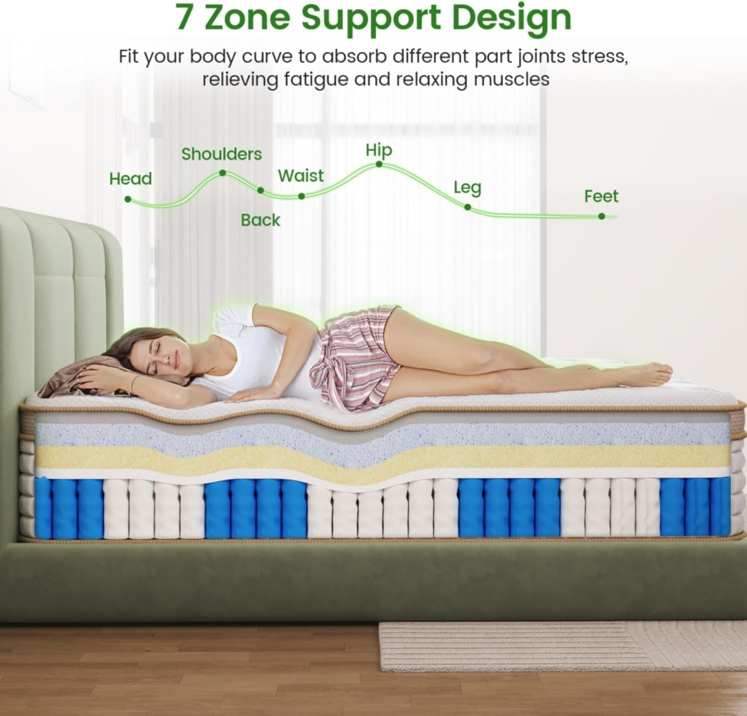 Twin Hybrid Mattress 12 Inch GelMemory Foam Comfort