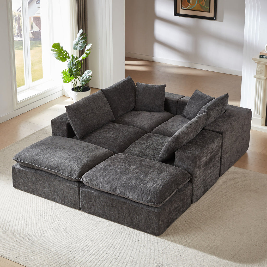 Sofa Sectional Modern Chenille Cloud Modular with Configurable Comfort