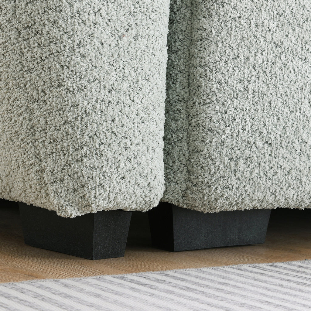 Sectional Sofa L-Shaped Boucle with Movable Ottoman Extra-Large Seat 3 Colors