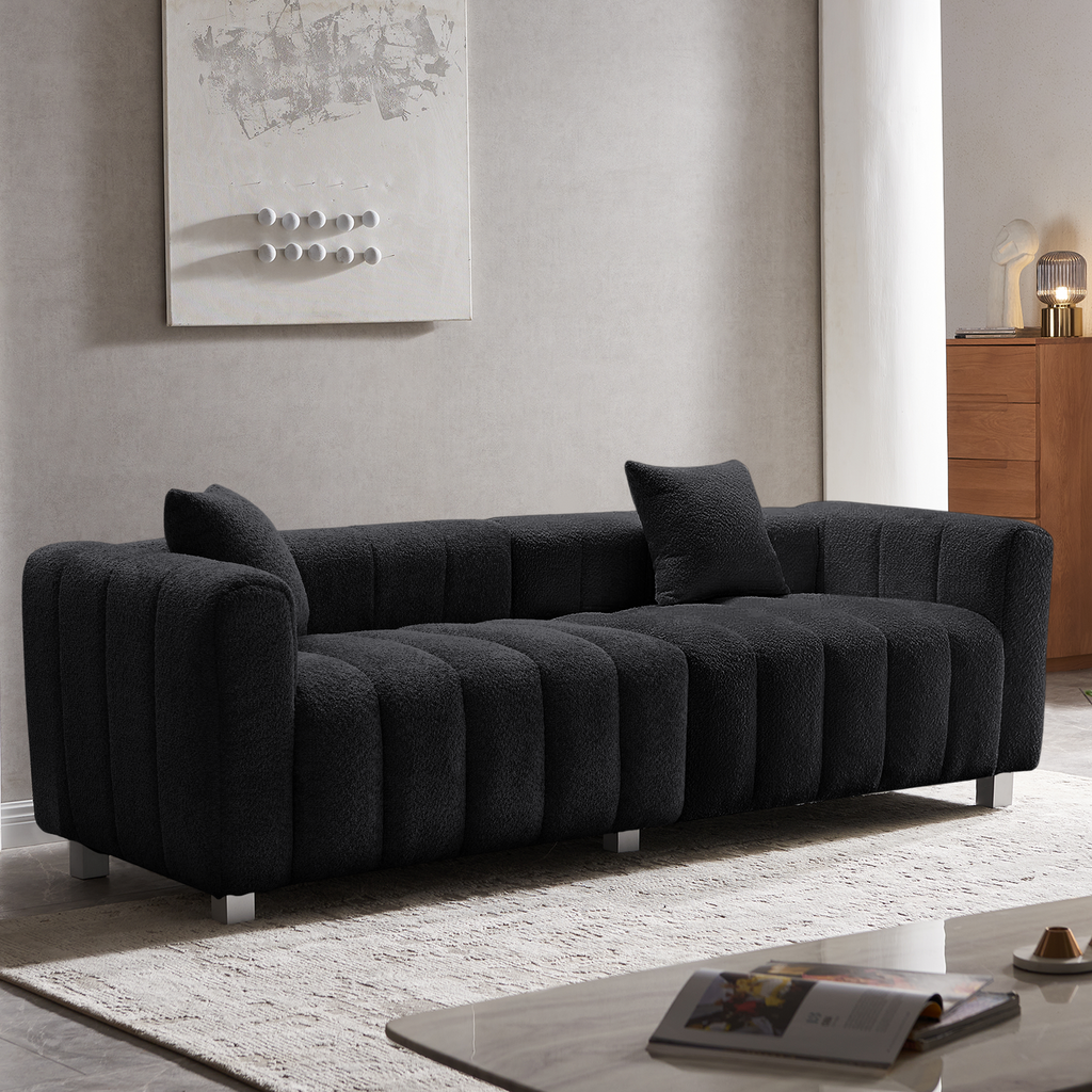 Sofa Bubble Velvet Modern 83 Inch with 2 Pillows