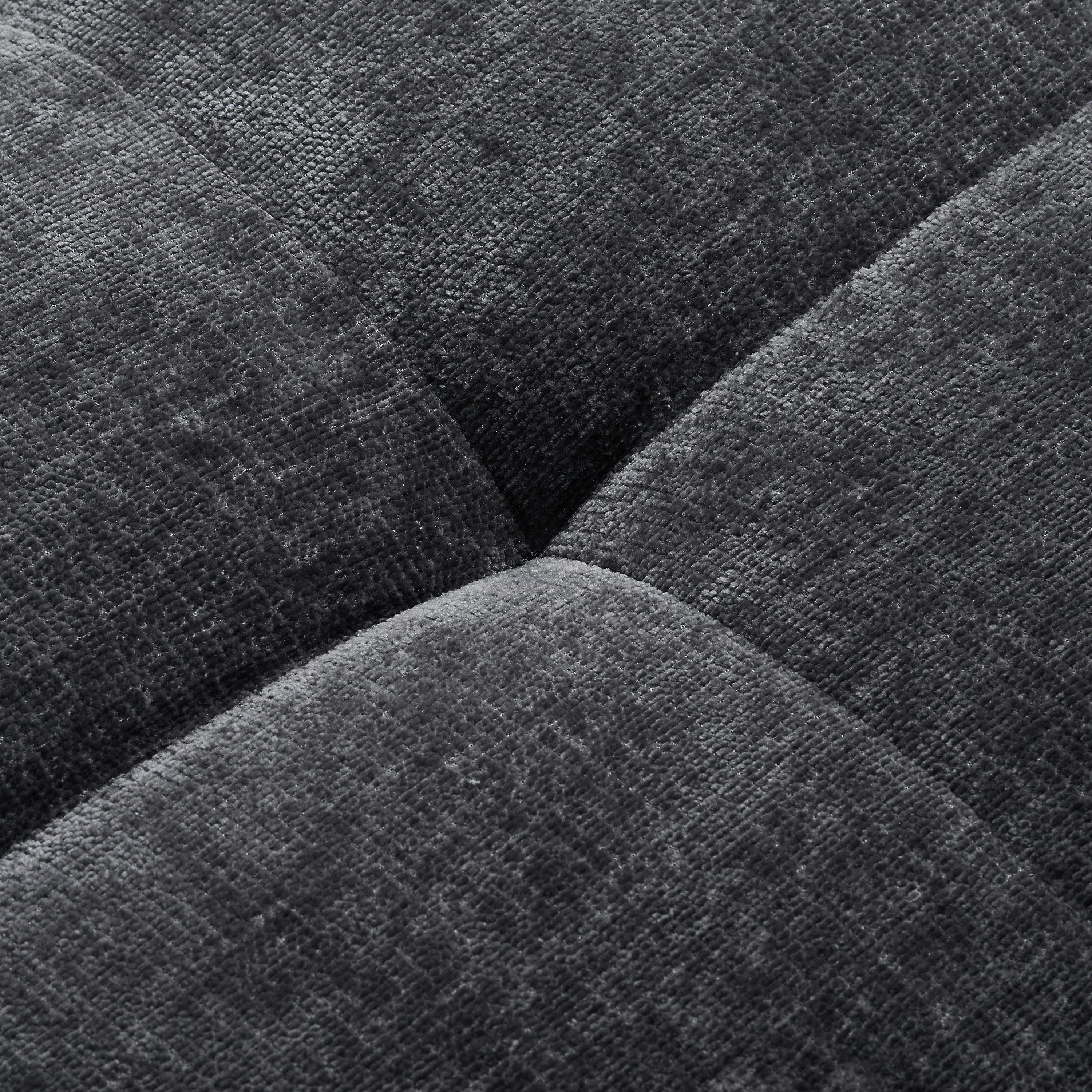 Sectional Sofa Curved L-Shape Chenille Gray 4 Seat 119 In Tufted