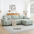 Sectional Sofa L-Shaped Boucle with Movable Ottoman Extra-Large Seat 3 Colors