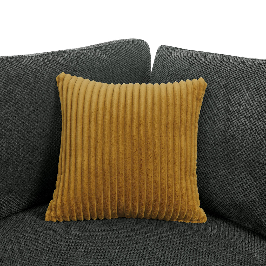 Sectional Sofa Modular Polyester Dark Gray 10 Seat 200 In