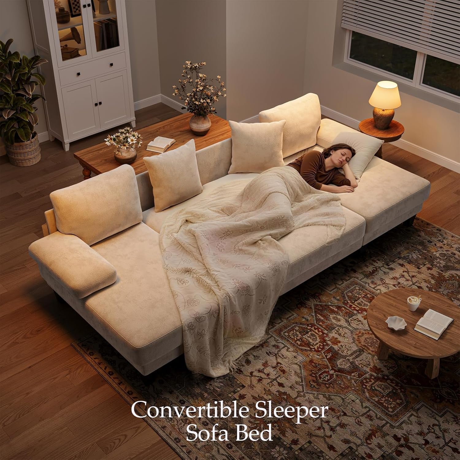 Sleeper Sofa Bed 112Inches PullOut LivingRoom Comfort