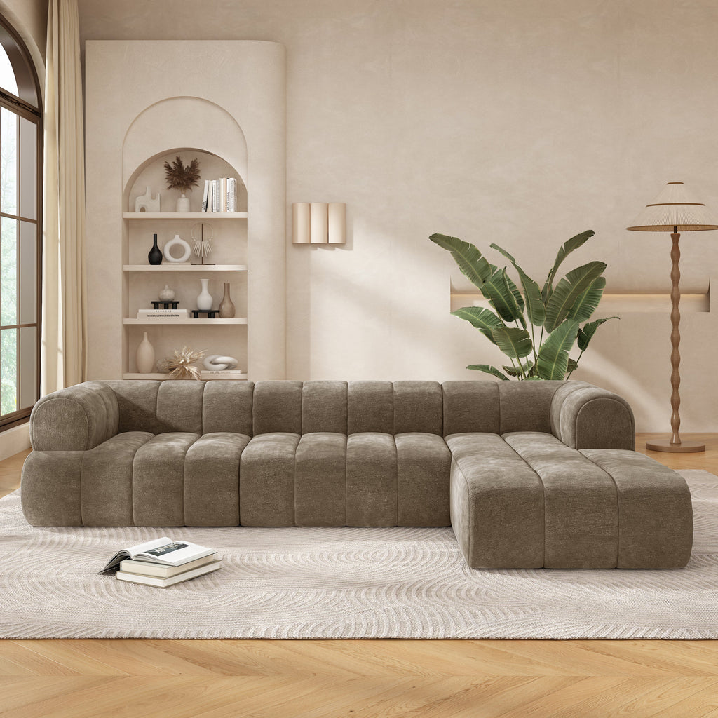 Sectional Sofa L-Shaped High-Density Foam 122-inch Right-Hand Facing