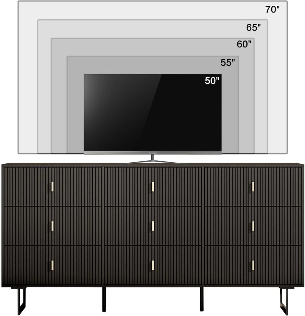 Matte Black Nine Drawer Organization Storage Cabinet