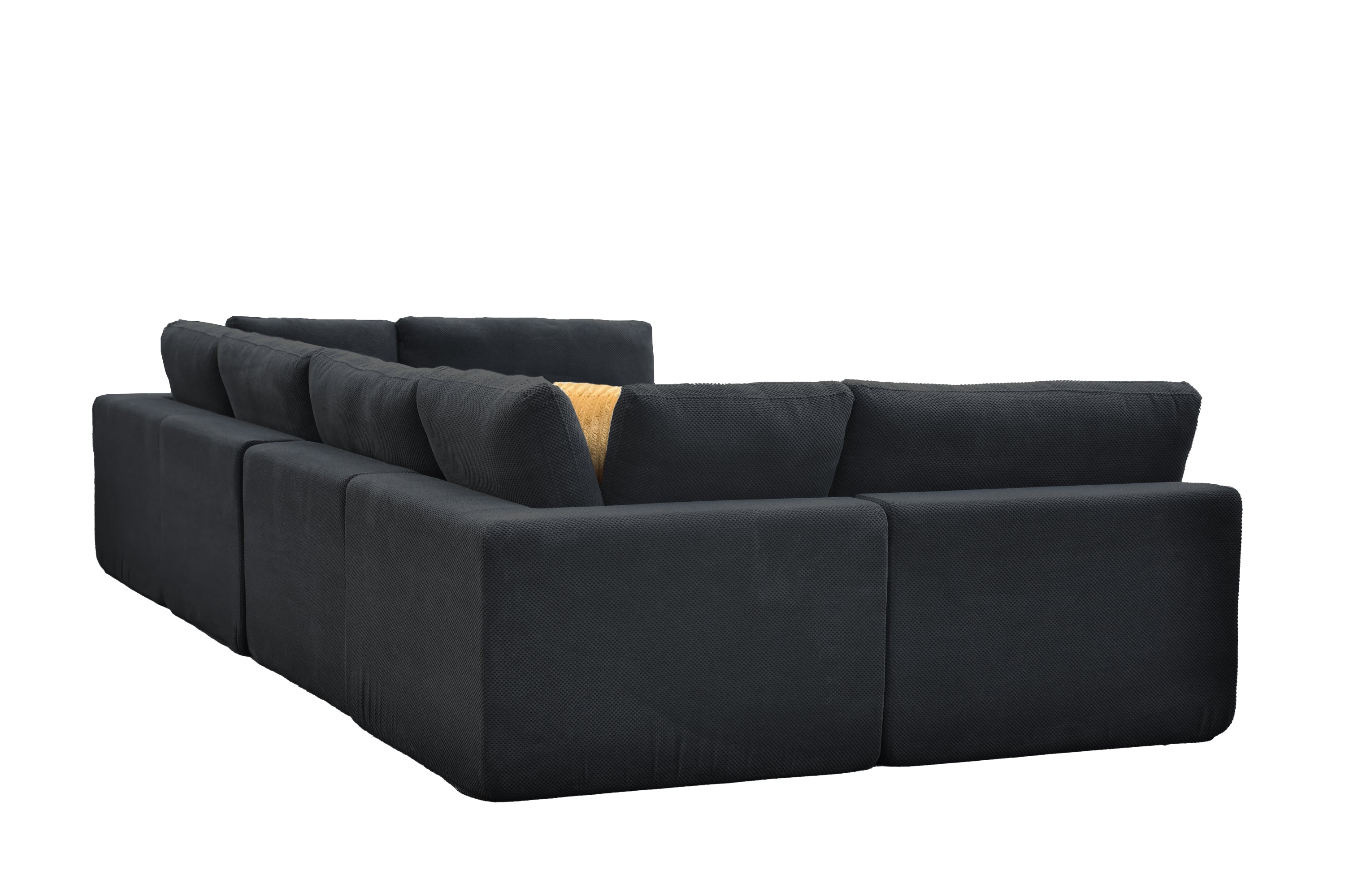 Sectional Sofa Modular Polyester Dark Gray 10 Seat 200 In