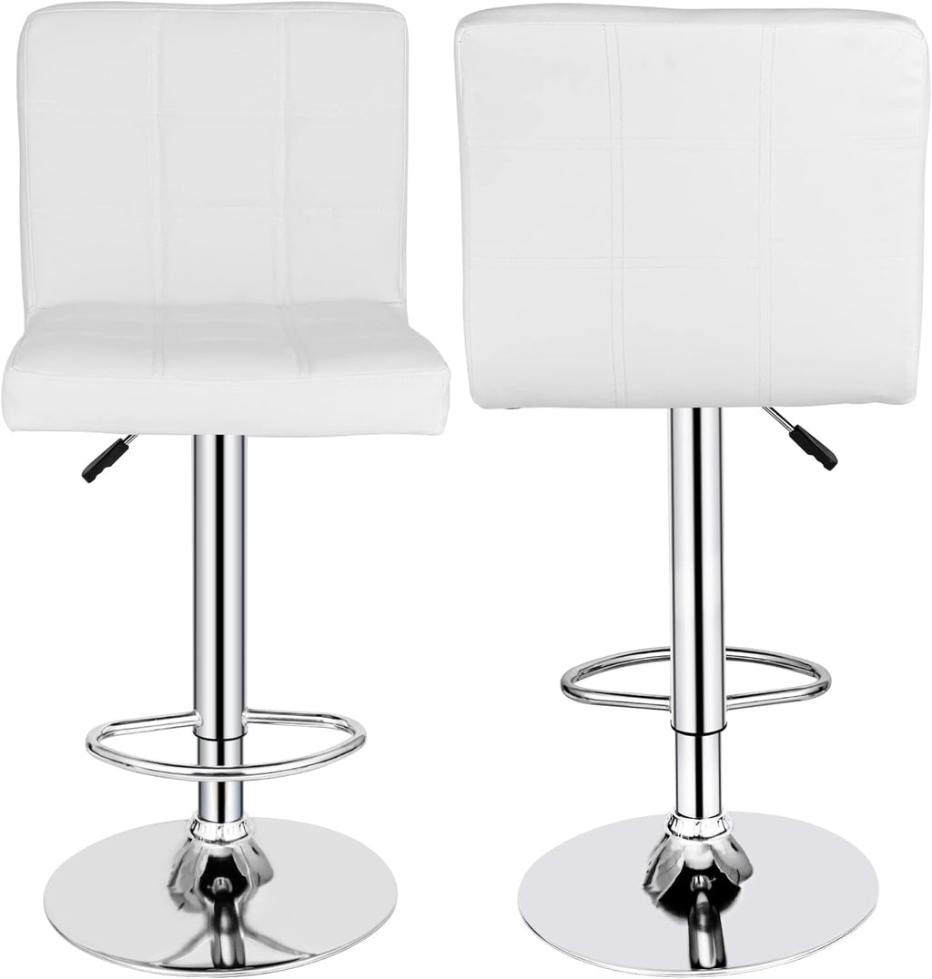 X Large White Adjustable Counter Height Bar Stools Swivel 4 Pack