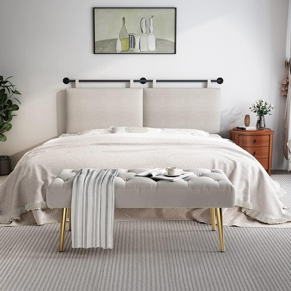 Adjustable Wall Mounted King Size Headboard with Tufting