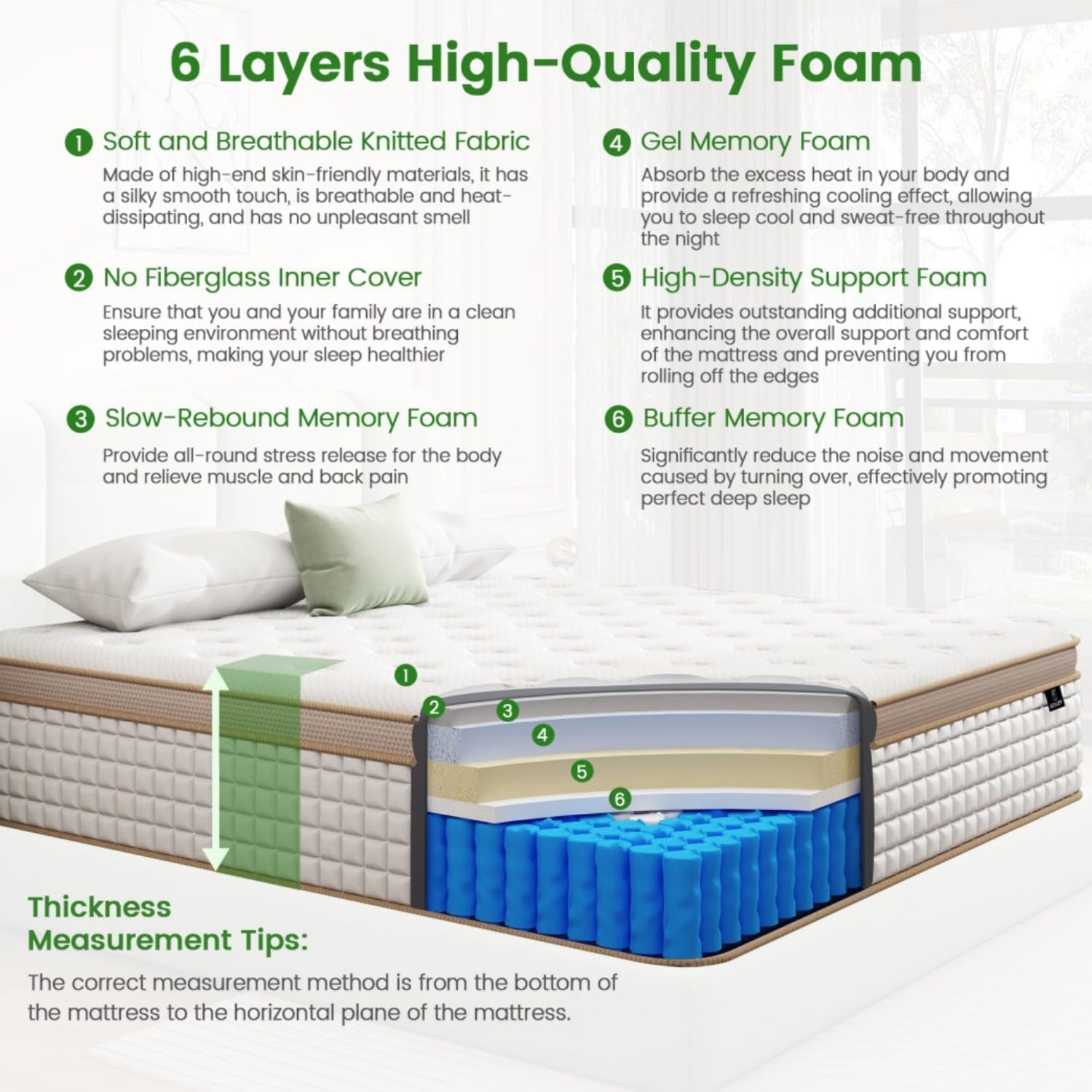 Twin Hybrid Mattress 12 Inch GelMemory Foam Comfort