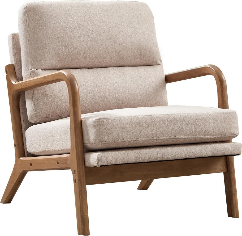 Mid Century Armchair With Premium Velvet Upholstery