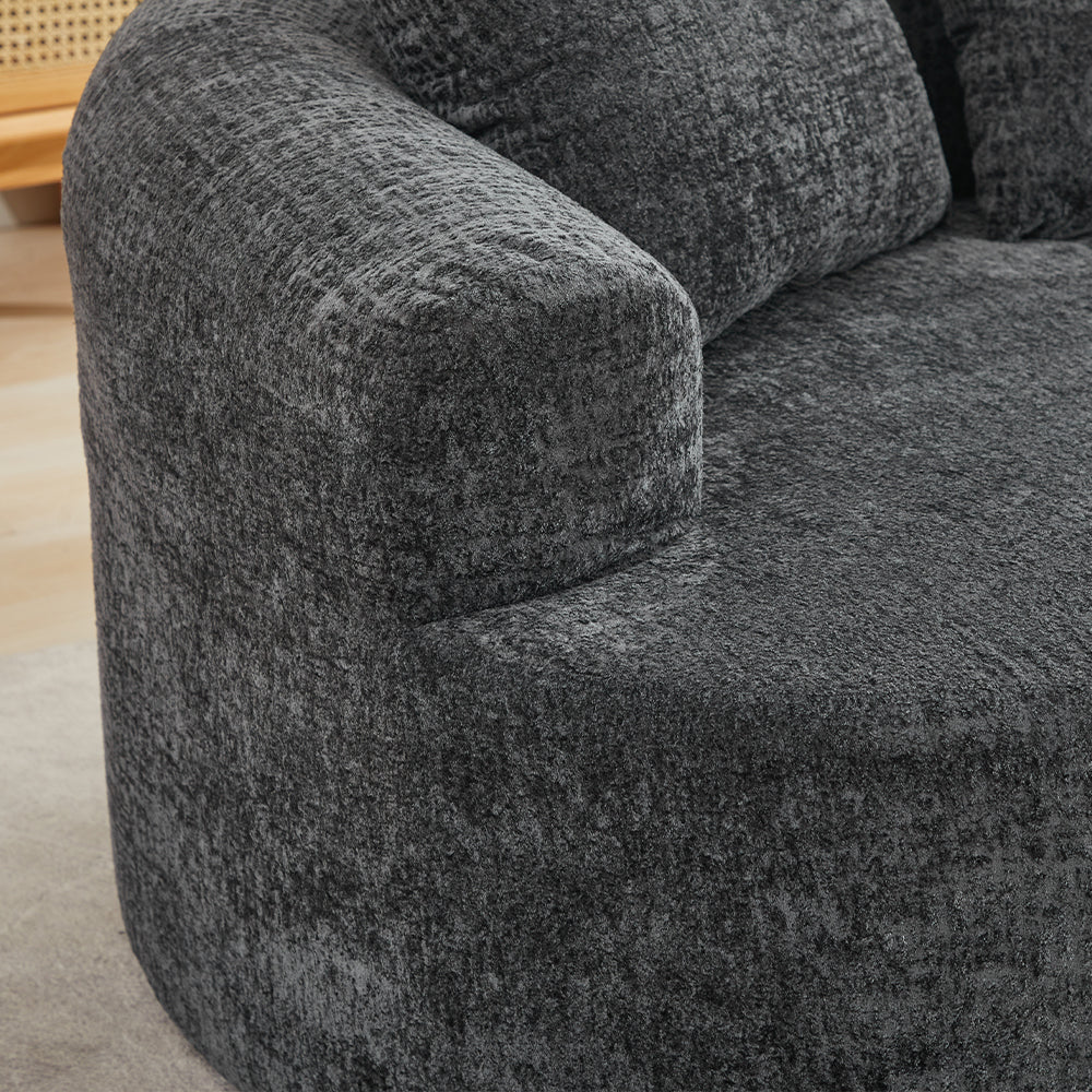 Loveseat Curved Chenille Deep Seat with 3 Pillows