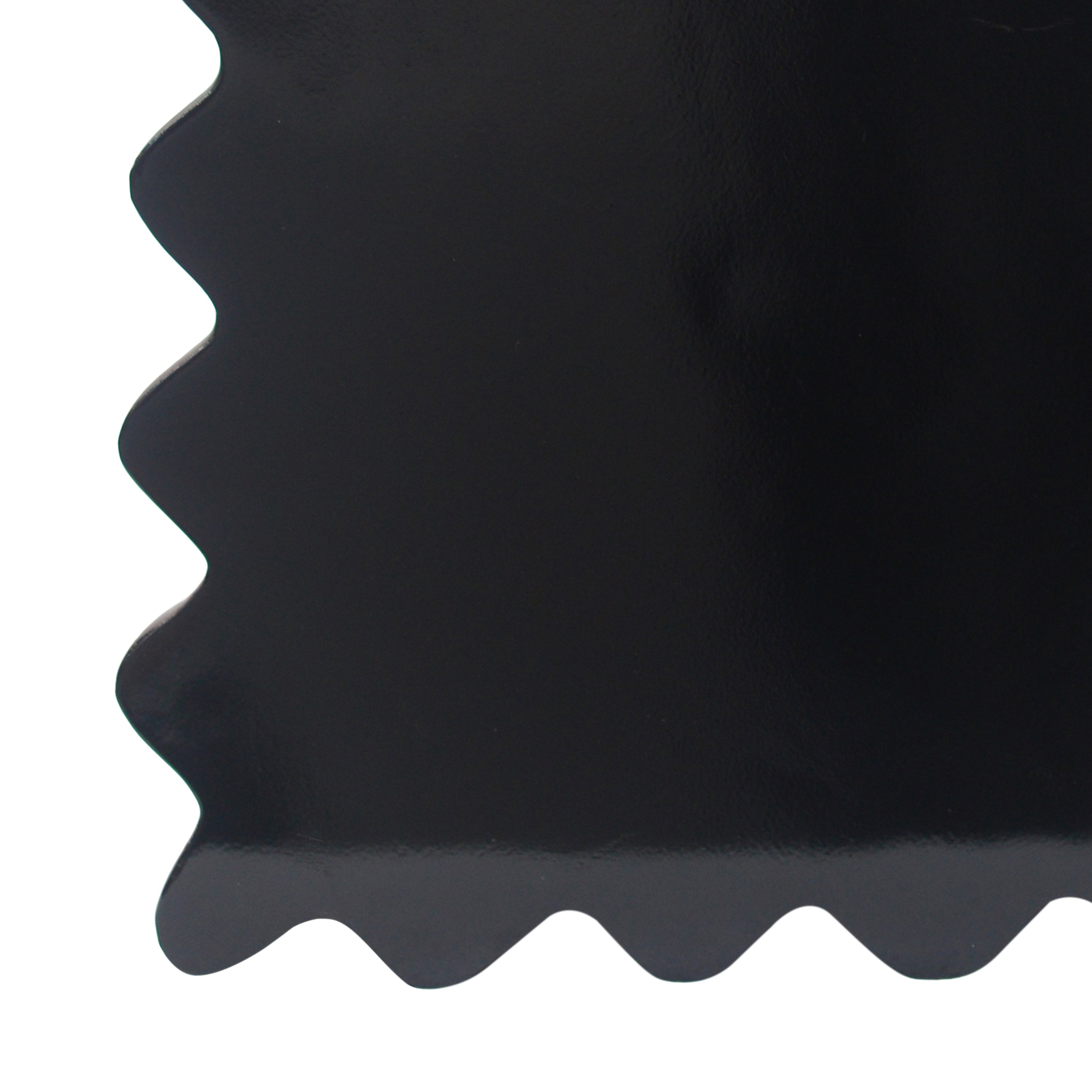 Outdoor Wave Design Side Table, Lightweight Concrete Garden Stool, Black