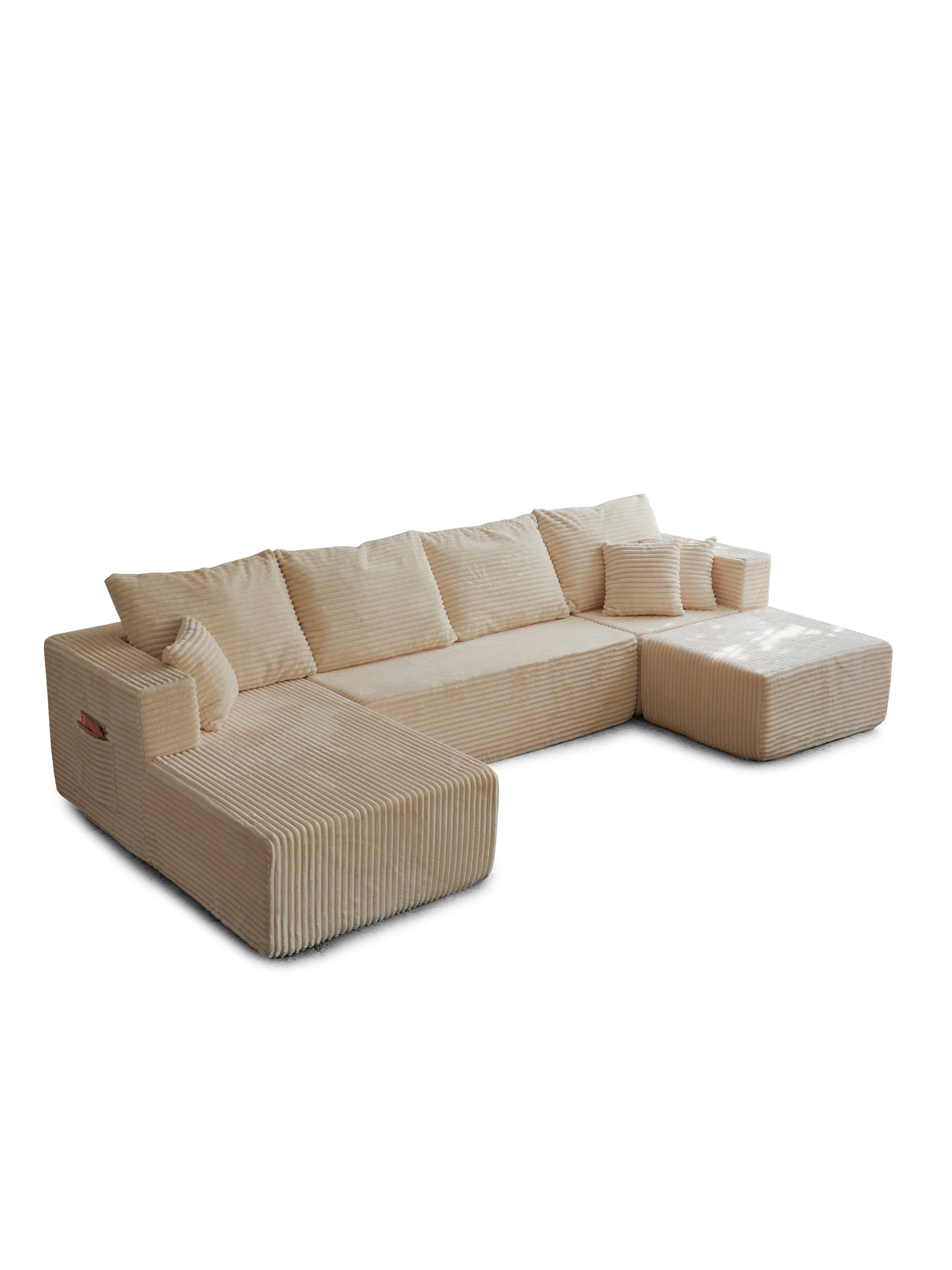 Sectional Sofa U Shape Cloud Modular Deep Seat Upholstered No Assembly