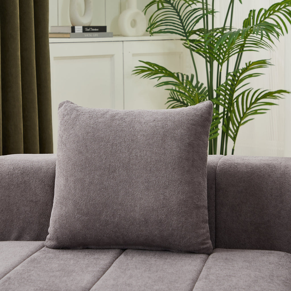 Sectional Sofa Modular Chenille with Symmetrical Design and Two Pillows